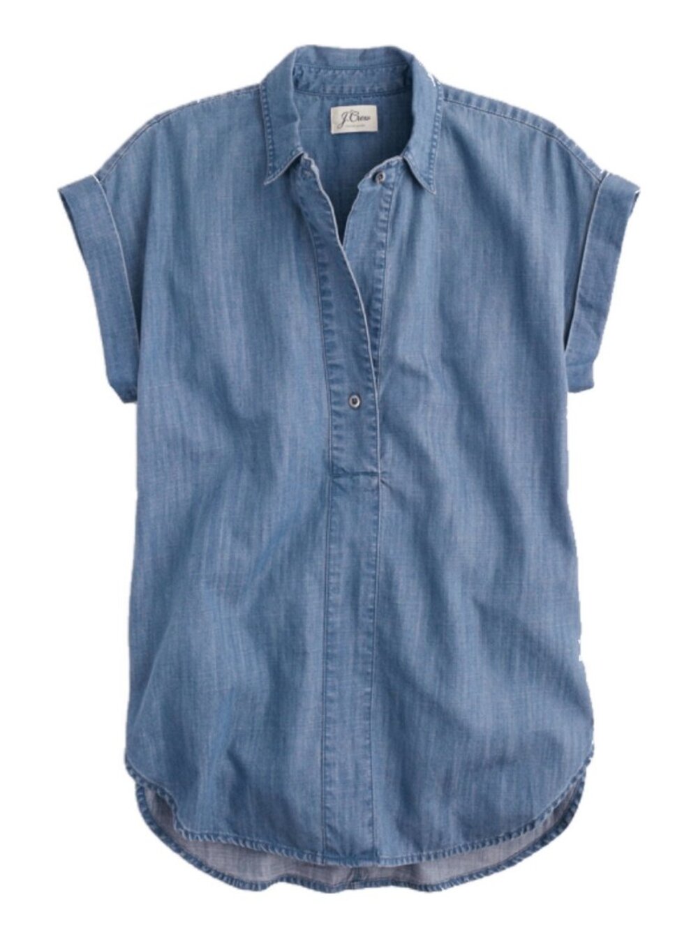 J. Crew Chambray Popover Top, Size 4